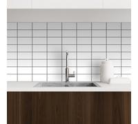 Walplus Insta Kitchen Peel And Stick On Tiles - 24 Pieces 30X15Cm Self Adhesive 3D Wall Tile Stickers White