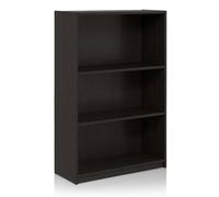 Walplus Jaya Simple Home 3-Tier Adjustable Shelf Bookcase, Espresso Finish