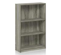 WALPLUS JAYA Simple Home 3-Tier Adjustable Shelf Bookcase, French Oak Grey | Luxury Wall Decor for Living Room & Bedroom