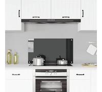 Walplus Kitchen Backsplash Black 90 X 50 Cm Tempered Glass