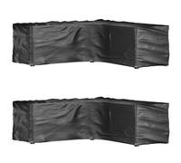 Walplus L-Shaped Outdoor Garden Furniture Covers 2 Pcs 16 Eyelets 285X285X90 Cm