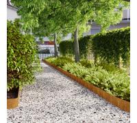 Walplus Lawn Edgings 10 Pcs 15X103 Cm Flexible Corten Steel