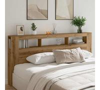 Walplus Led Headboard Artisan Oak 220X18.5X103.5 Cm Engineered Wood