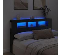 Walplus Led Headboard Black 160X18.5X103.5 Cm Engineered Wood