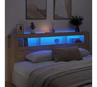 Walplus Led Headboard Sonoma Oak 220X18.5X103.5 Cm Engineered Wood