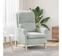 Walplus Light Grey Armchair Light Grey Fabric Cover With Wooden Legs