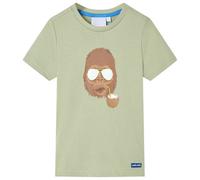 Walplus Light Khaki Kids T Shirt Size 116 Gorilla And Coconut Design Fun Tee