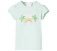 Walplus Light Mint Kids T Shirt Rainbow Palm Trees Size 116 Comfortable Summer Wear