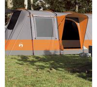 Walplus Lightweight And Portable Camping Tent Tunnel 4-Person Grey And Orange Waterproof