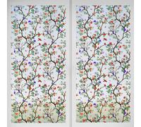 Walplus Little Birds Among The Flowers Window Privacy Film For Glass Windows - Self-Adhesive Static Cling, No Glue, Anti-Uv Window Film