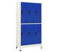 Walplus Locker Cabinet Grey And Blue 90X45X180 Cm Steel