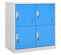 Walplus Locker Cabinet Light Grey And Blue 90X45X92.5 Cm Steel