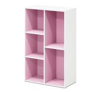 WALPLUS Luder 5-Cube Reversible Open Shelf, White/Pink | Elegant Interior Wall Decoration
