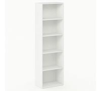 WALPLUS Luder 5-Tier Reversible Color Open Shelf Bookcase, White | Luxury Wall Decor for Living Room & Bedroom