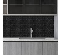 Walplus Lux Touch Dark Marble Peel And Stick Wall Tiles Sticker - 48Pcs Self Adhesive Stick On Tiles For Bathroom & Kitchen