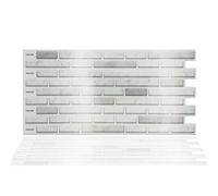 Walplus Lux Touch Light Marble Long Peel And Stick Wall 2D Tiles Stickers - 24Pcs Adhesive Stick On Tiles For Kitchen 28.5X14Cm