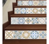 WALPLUS 15cm 24pcs Lyon Encaustic Wall Tile Stickers Peel and Stick Backsplash Self-Adhesive Decal Vinyl Home Decor DIY Living Room Splashbacks Spring Easter Decoration Tile Paint Stick on Tiles Ideas