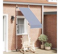 Walplus Manual Retractable Awning 100 Cm Blue And White Stripes
