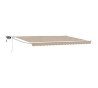 Walplus Manual Retractable Awning With Leds Beige And White 4.5 X 3 M