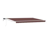 Walplus Manual Retractable Awning With Leds Brown And White 4 X 3 M