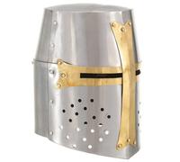 Walplus Medieval Crusader Knight Helmet Replica Larp Silver Steel