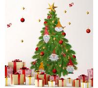 Walplus Merry Xmas Gnomes And Tree Wall Stickers Wall Art, Diy Art, Home Decorations, Decals