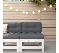 Walplus Middle Sofa With Cushions White Solid Wood Pine