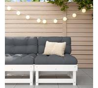 Walplus Middle Sofa With Cushions White Solid Wood Pine