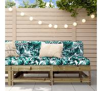 Walplus Middle Sofas With Cushions 2 Pcs Impregnated Wood Pine For Garden, Patio, Or Terrace
