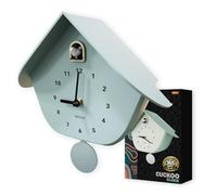 WALPLUS Minty Green Pastel Cuckoo Wall Clock 32.4 x 32.5 cm, Battery Operated Clock with Bird, Pendulum and Chime for Living Room Kitchen Bedroom