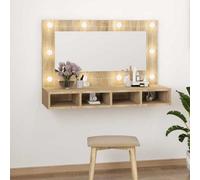 Walplus Mirror Cabinet With Led Sonoma Oak 90X31.5X62 Cm
