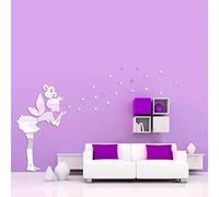 Walplus Mirror Wall Art"Tinker Bell Girl" Wall Stickers Removable Self-Adhesive Mural Decals Vinyl Home Decoration DIY Living Bedroom Office Décor Kids Room, Silver