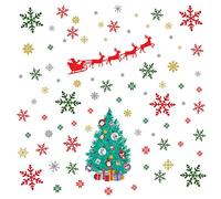 WALPLUS Mixed Christmas Wall Decals - Peel & Stick Holiday Decorations, Reusable Festive Stickers for Home or Office