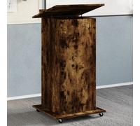 Walplus Mobile Lectern Podium Engineered Wood Tiltable Top 1 Drawer 2 Compartments Lockable Castors
