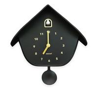 WALPLUS Modern Cuckoo Clocks for Wall Hourly Chiming Coo Coo Clock Volume Adjustable Cookoo Clock Removable Pendulum Christmas Cuckoo Gift Black Matte Interior Decoration