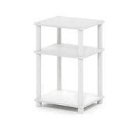 WALPLUS Modern Furniture Piece for Stylish and Functional Home Use | 11087 Just 3 Tier No Tools Tube End Table, White w/White Tube