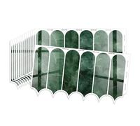 WALPLUS Mossy Dark Green 3D Perceiving Marble Stone Tile Sticker 15.4 x 30.5 cm - 12pcs Pack - Waterproof Adhesive Vinyl Wall Tiles for Kitchen & Bathroom