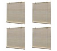 Walplus Natural Bamboo Roller Blinds 4 Pcs 120X160 Cm