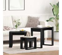 Walplus Nesting Table 3 Pcs Black Oak 61 X 28 X 47 Cm Engineered Wood