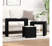 Walplus Nesting Table 3 Pcs Black Oak 61 X 30 X 50 Cm Engineered Wood