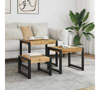 Walplus Nesting Tables 3 Pcs Solid Mango Wood