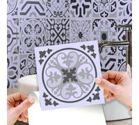Walplus Novi Light Grey Cement Azulejo Peel And Stick Wall Tiles - 24 Pieces 15X15Cm Self Adhesive Tile Sticker