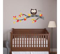 Walplus Nursery Owl Tree Kids Sticker Pvc Grey, Brown, Orange