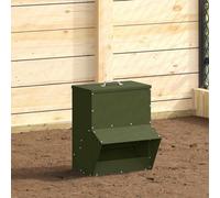 Walplus Olive Green Chicken Feeder With Canopy - 4Kg Capacity, Includes Lid Handle