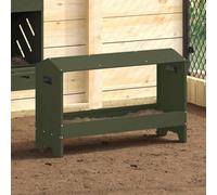 Walplus Olive Green Chicken Feeding Trough - 15Kg Capacity, Steel Construction