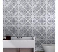 Walplus Osborne Monocromatic Peel And Stick Wall Tiles Sticker Adhesive Stick On Tiles For Backsplash Light Grey 24 Pcs 15X15Cm
