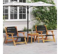 Walplus Outdoor Dining Set Brown Solid Acacia Wood