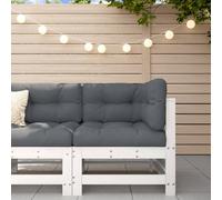 Walplus Outdoor Garden Corner Sofa For Patio Balcony Poolside Furniture White Solid Wood Pine - Cushion Not Included