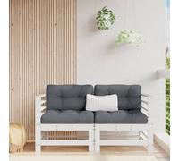 Walplus Outdoor Garden Corner Sofa For Patio Balcony Poolside Furnitures 2 Pcs White Solid Wood Pine - Cushion Not Included