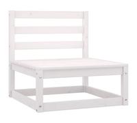 Walplus Outdoor Garden Middle Sofa For Patio Balcony Poolside Furniture White Solid Wood Pine - Cushion Not Included